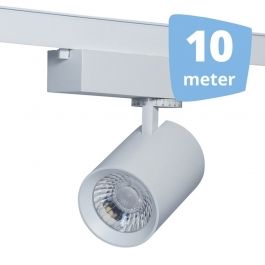 Spots sur rail Led 10 Spots eos blanc led  rail 10 metres`32w 3000 lumens Spots